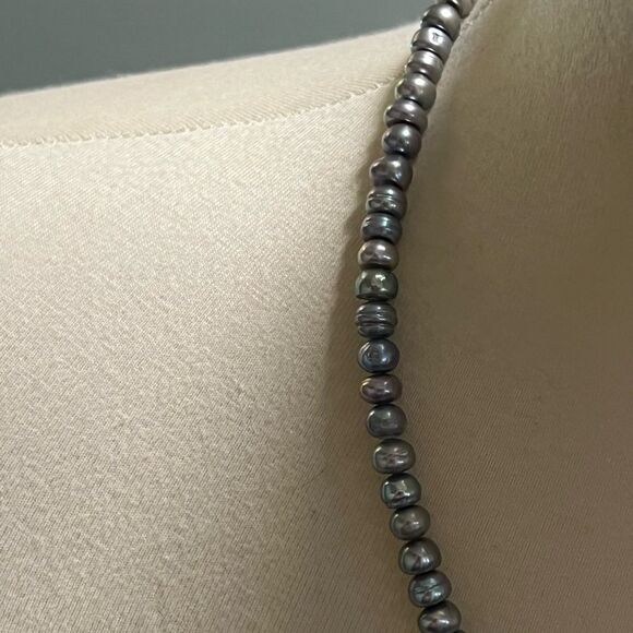 Elegant SilverLight Blue Pearl Necklace #PDNK2 - Picture 6 of 6